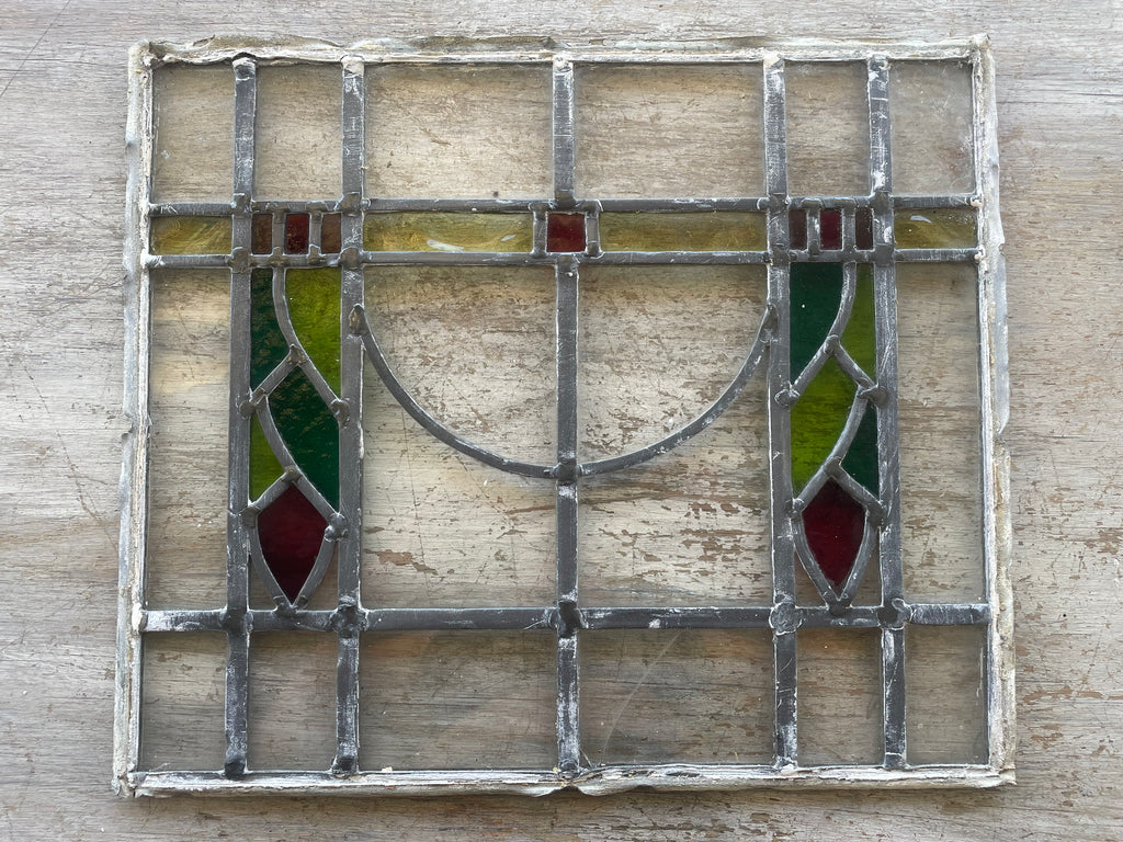 Antique Arts and Crafts Stained Glass Panel c.1900